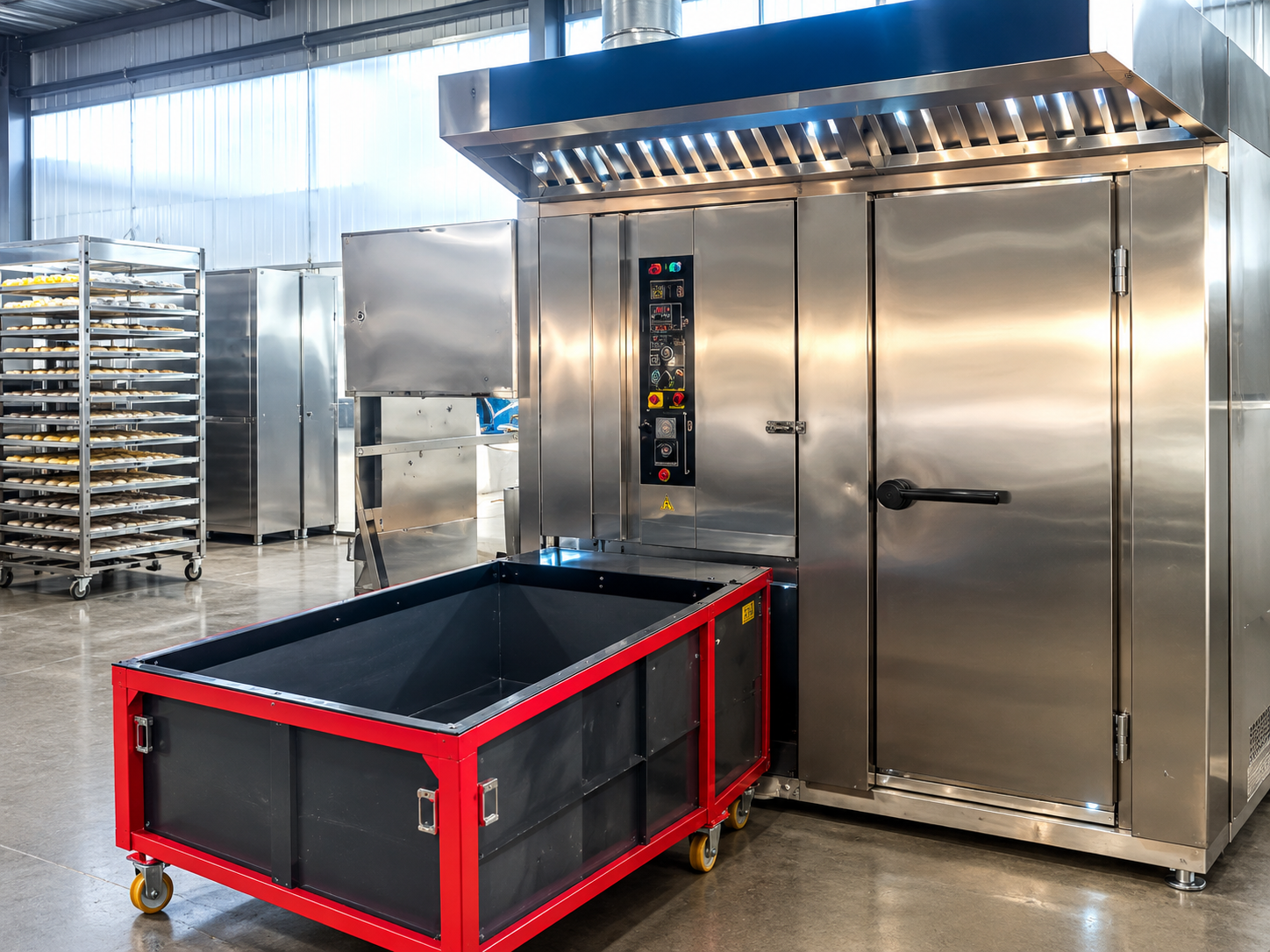 132 Tray Biomass Pellet Fired Rotary Rack Oven